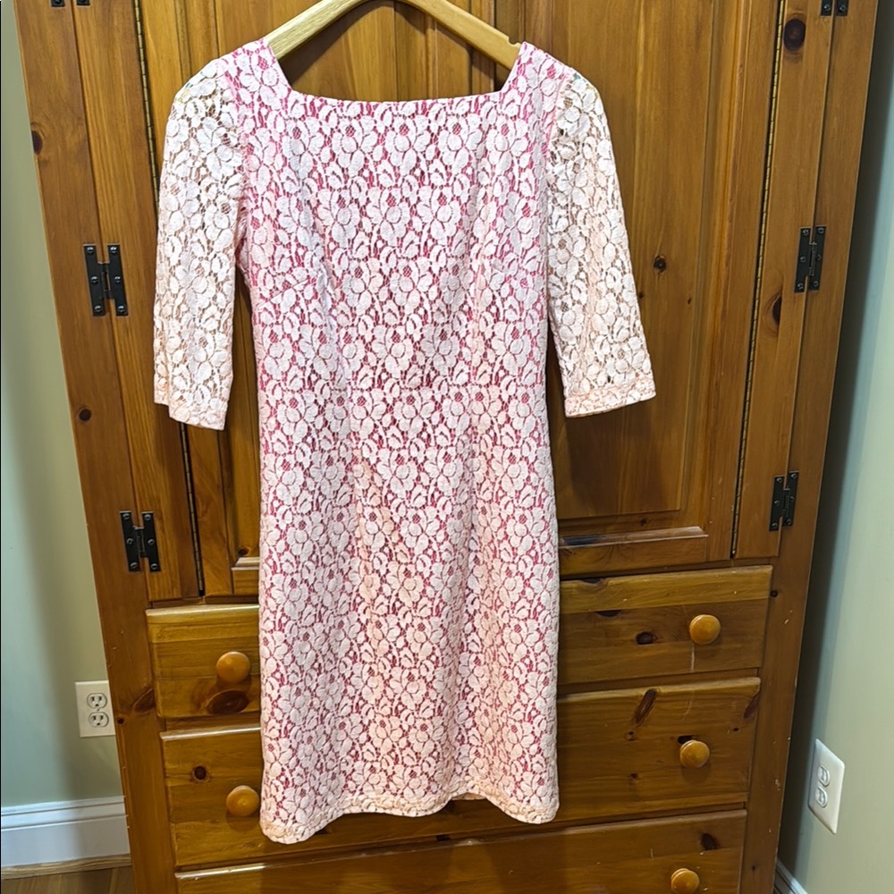 Elegant Pink Lace Dress